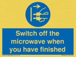 Switch off the microwave when you have finished
